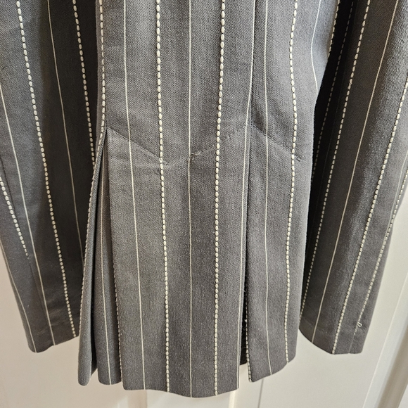 Nanette Lepore Gray Cotton Blend Pinstripe Dress Size 0 - Picture 4 of 7